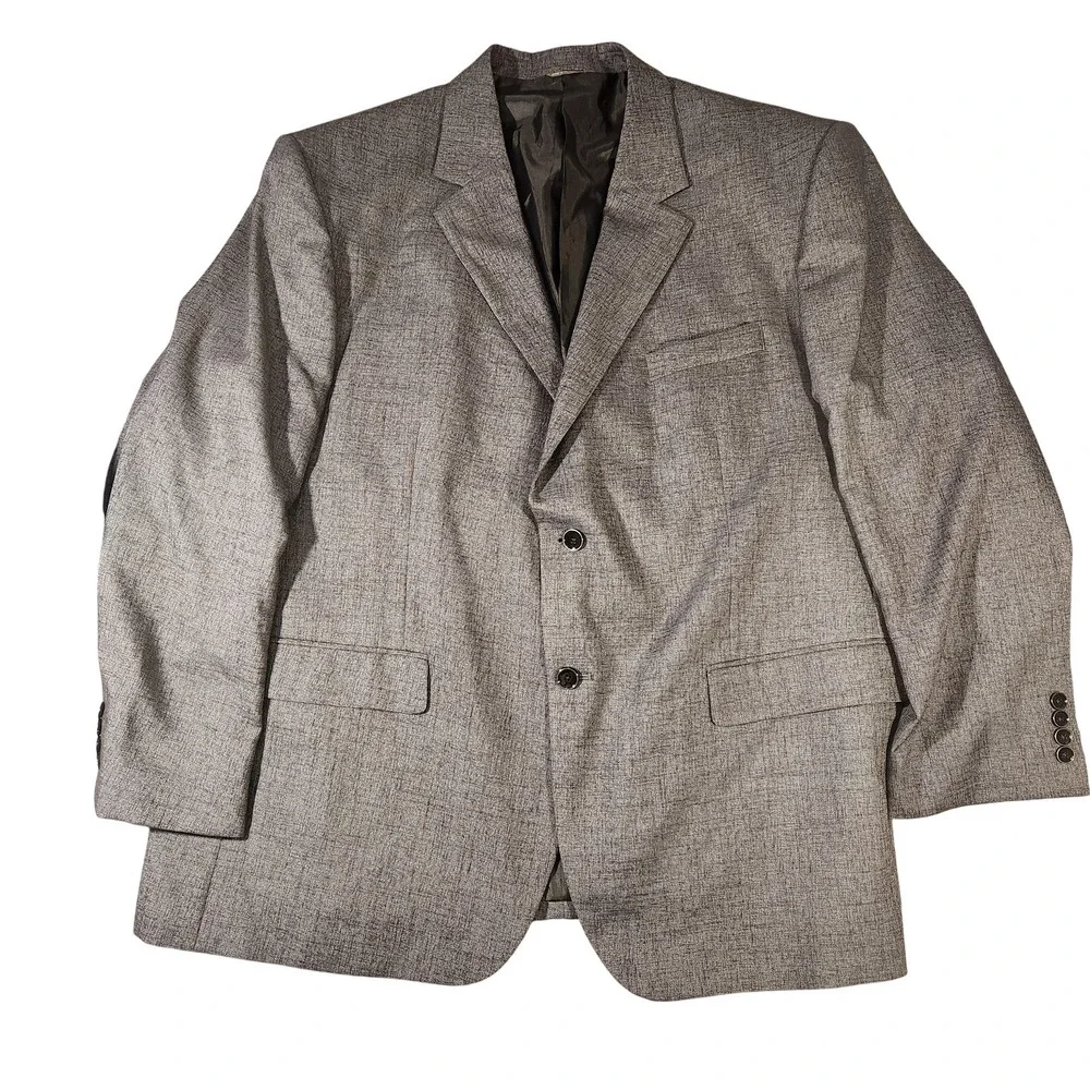 Oak Hill Blazer Mens 2XLT Big & Tall Gray Sport‎ Coat Jacket Polyester Rayon